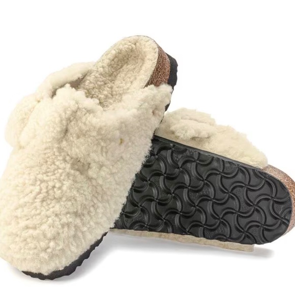 Birkenstock Boston Big Buckle Shearling - Teddy‎ Eggshell 39 EU, 8 US Women’s - Picture 12 of 12